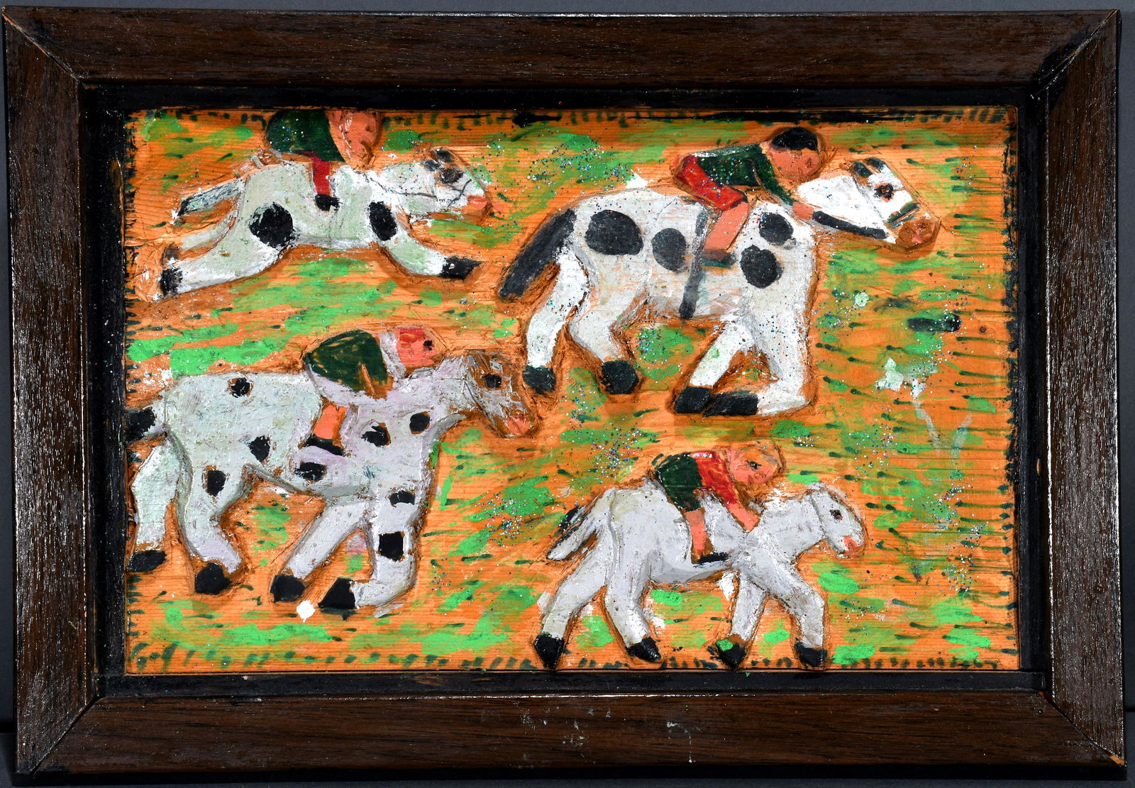 Elijah Pierce. Horse Race. (1 of 7)