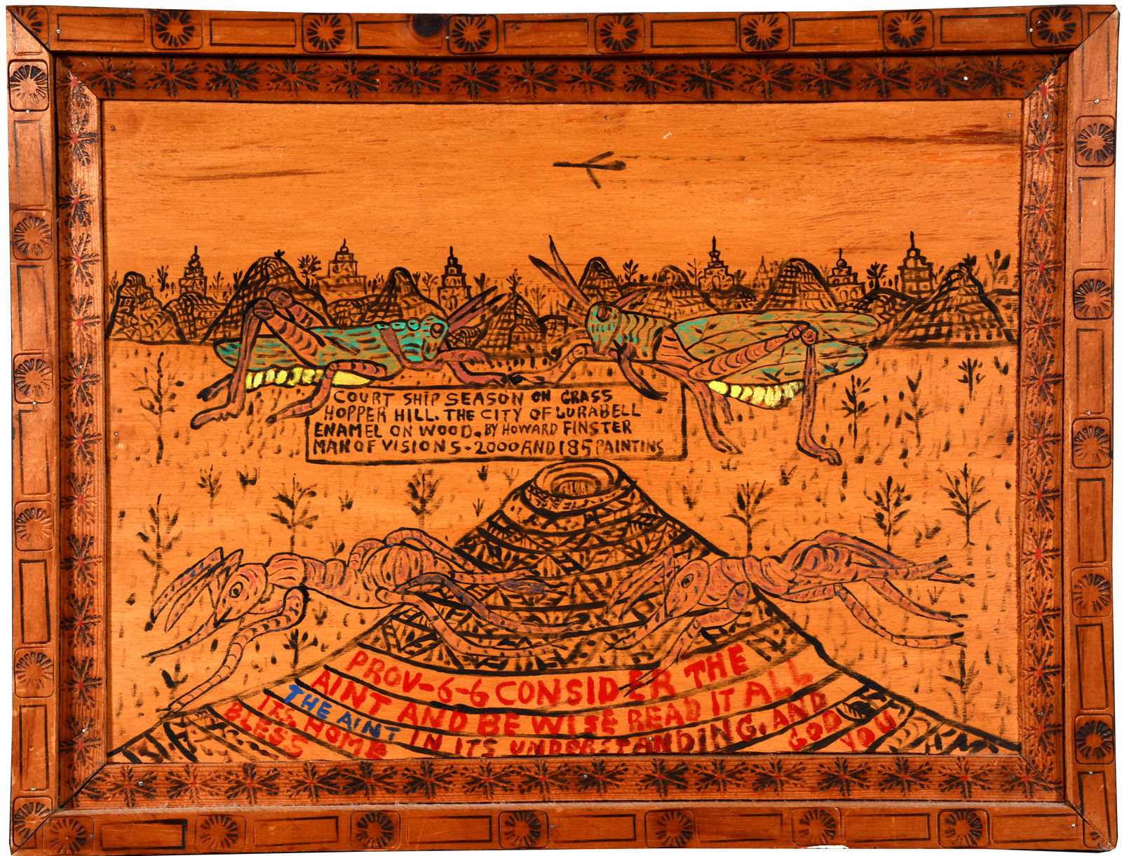 Howard Finster. Court Ship Season On Grasshopper Hill, #2,185. (1 of 12)