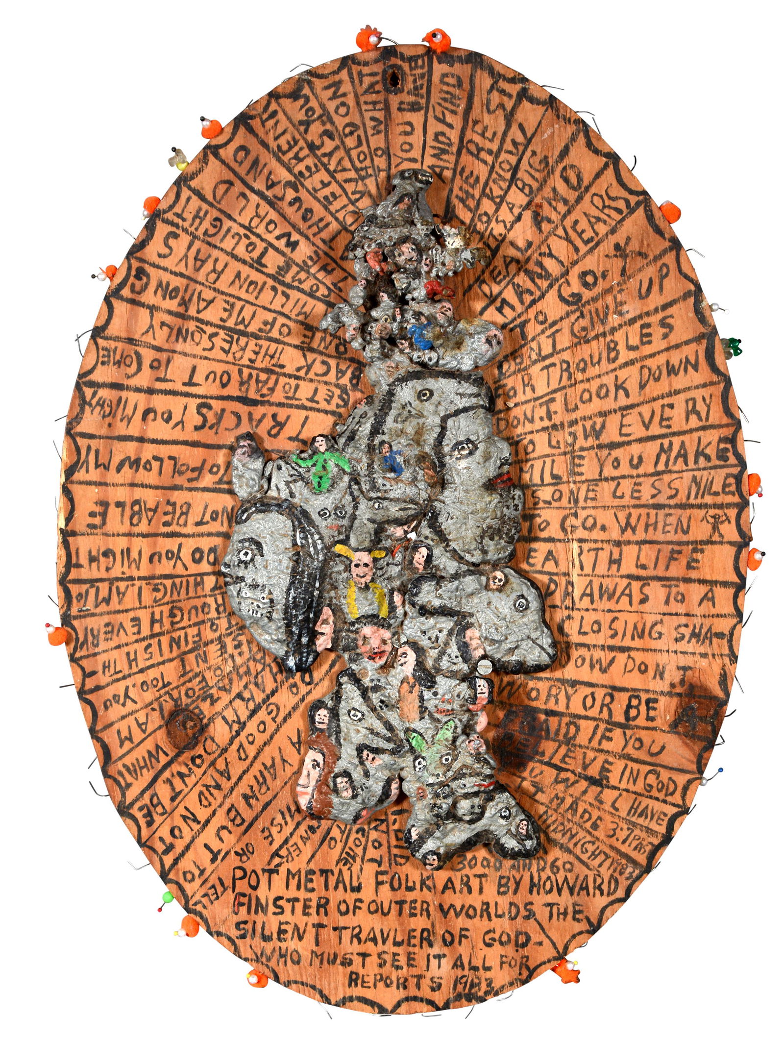 Howard Finster. Pot Metal Folk Art By Howard Finster, #3,060. (1 of 12)