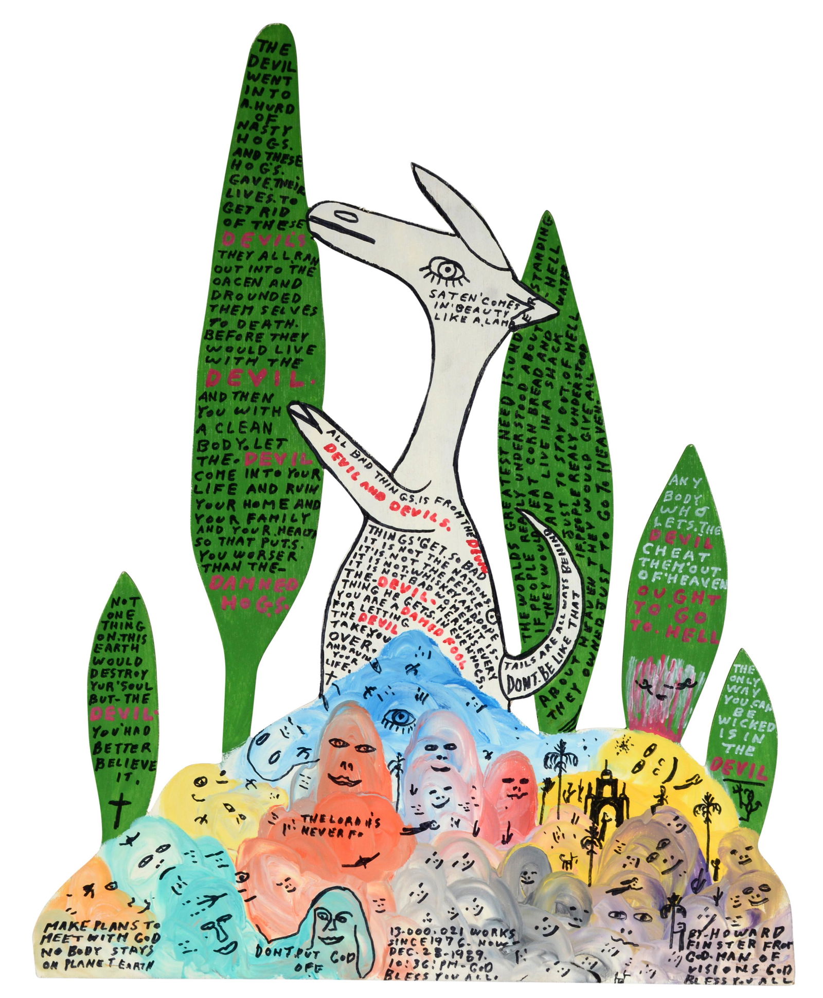 Howard Finster. Satan Comes In Beauty Like A Lamb. #13,021. (1 of 7)