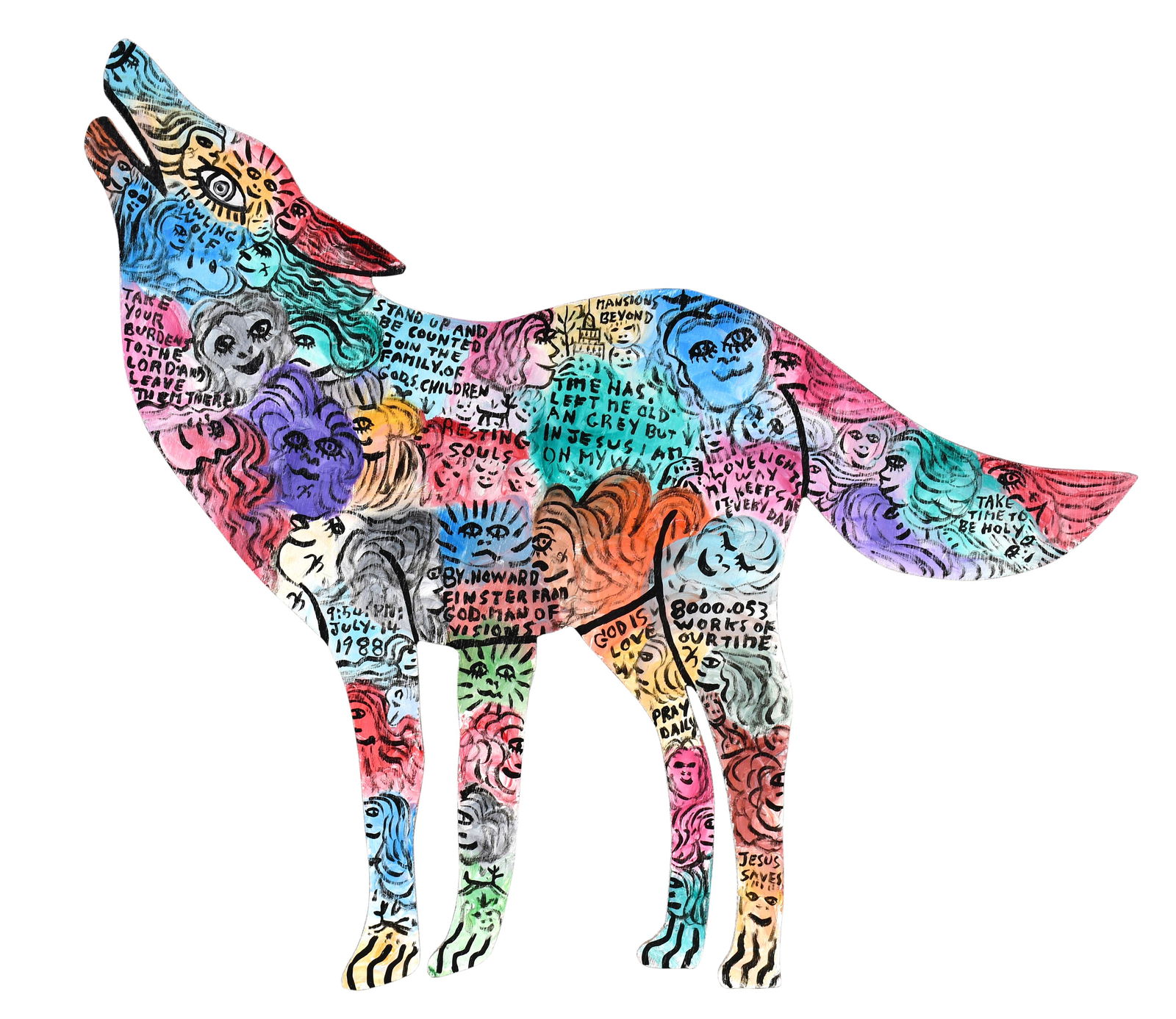 Howard Finster. Howling Wolf. #8,053. (1 of 9)