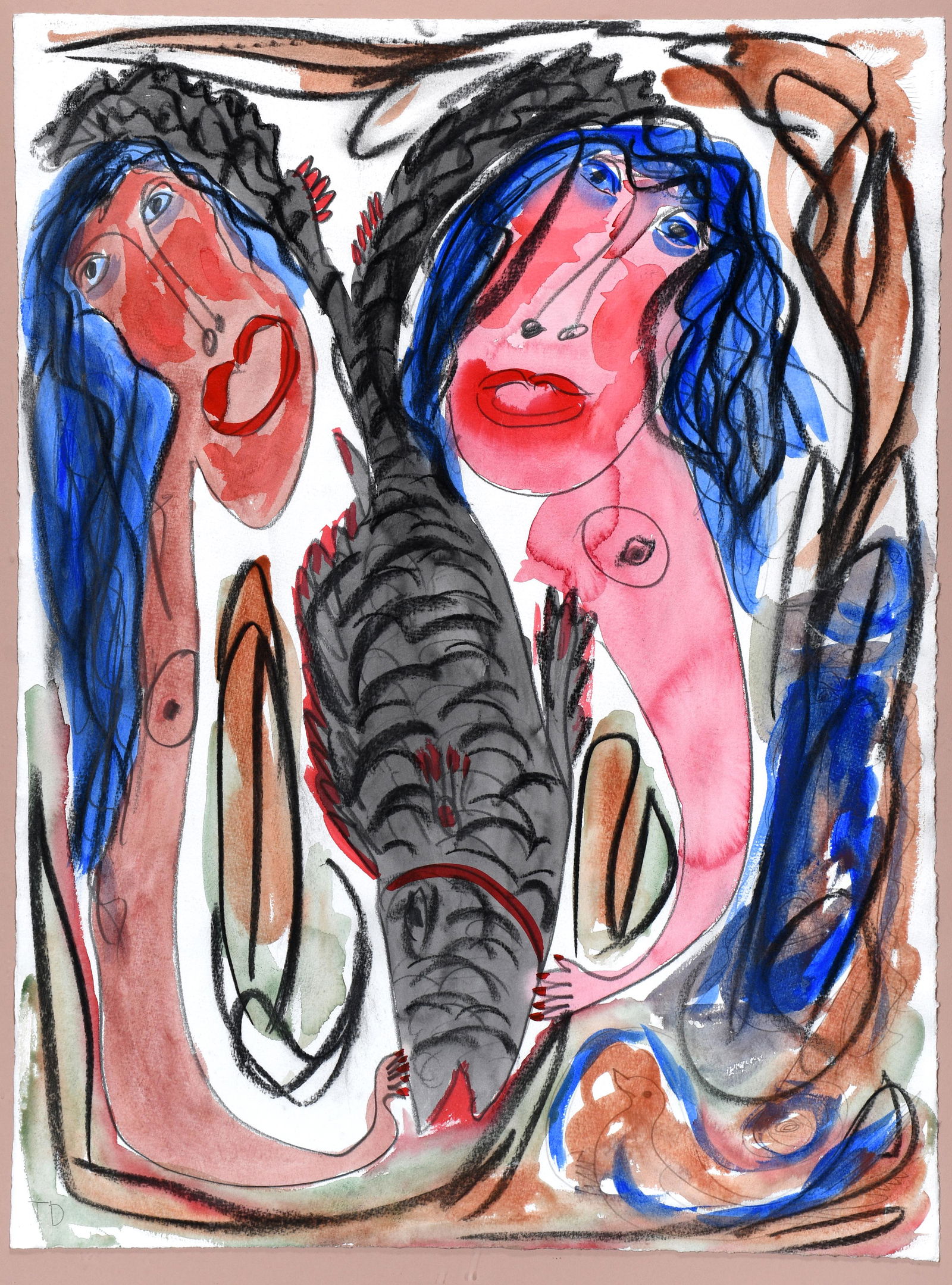 Thornton Dial. Female Nudes With Fish. (1 of 7)