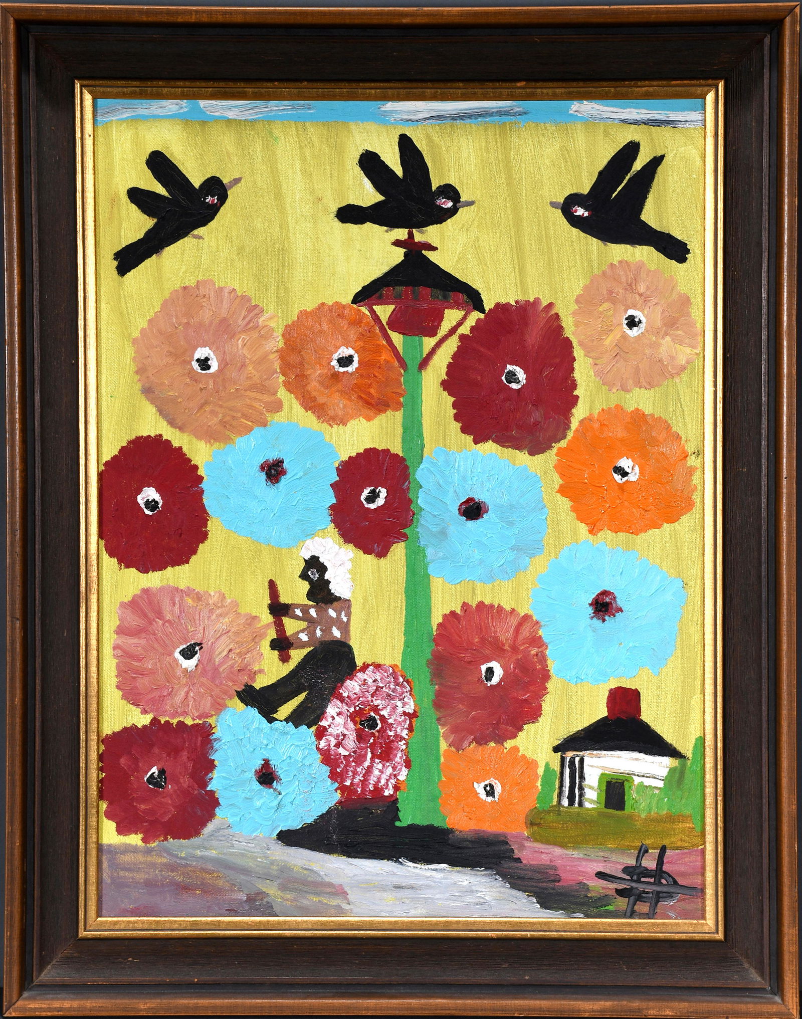 Clementine Hunter. Uncle Tom Working In Flower Garden. (1 of 7)