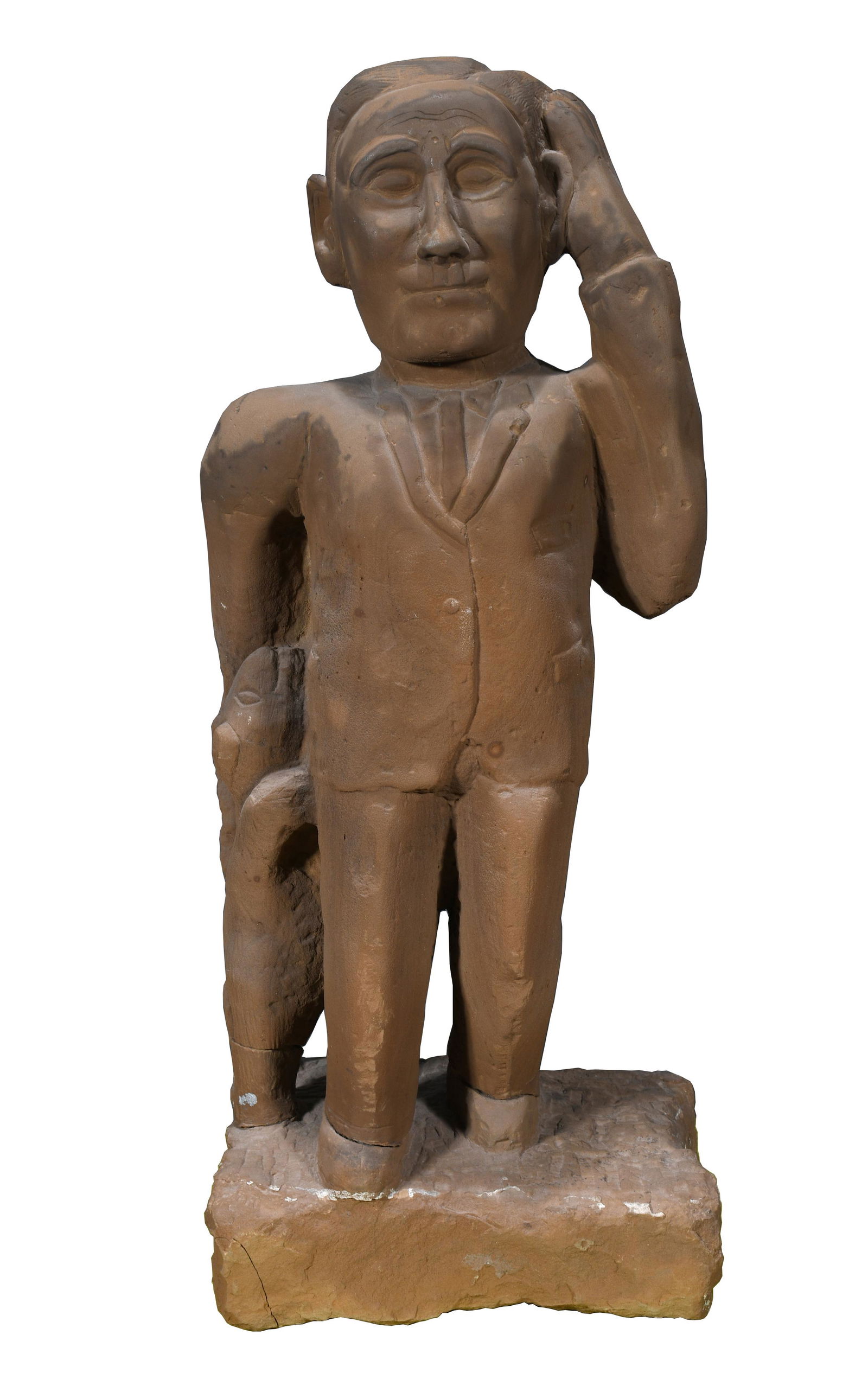 Popeye Reed. FDR and Dog Monumental Stone Carving. (1 of 18)