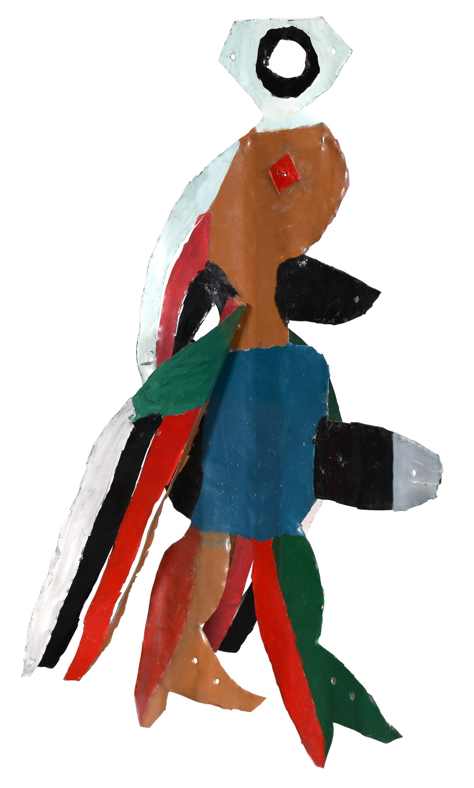 David Butler. Angel With Halo and Wings.: David Butler. Angel With Halo and Wings. Not signed or dated. Paint on cut out tin. Excellent condition. 12"d x 11"w x 21"h. Est. $1,000-2,000. Ship: $55