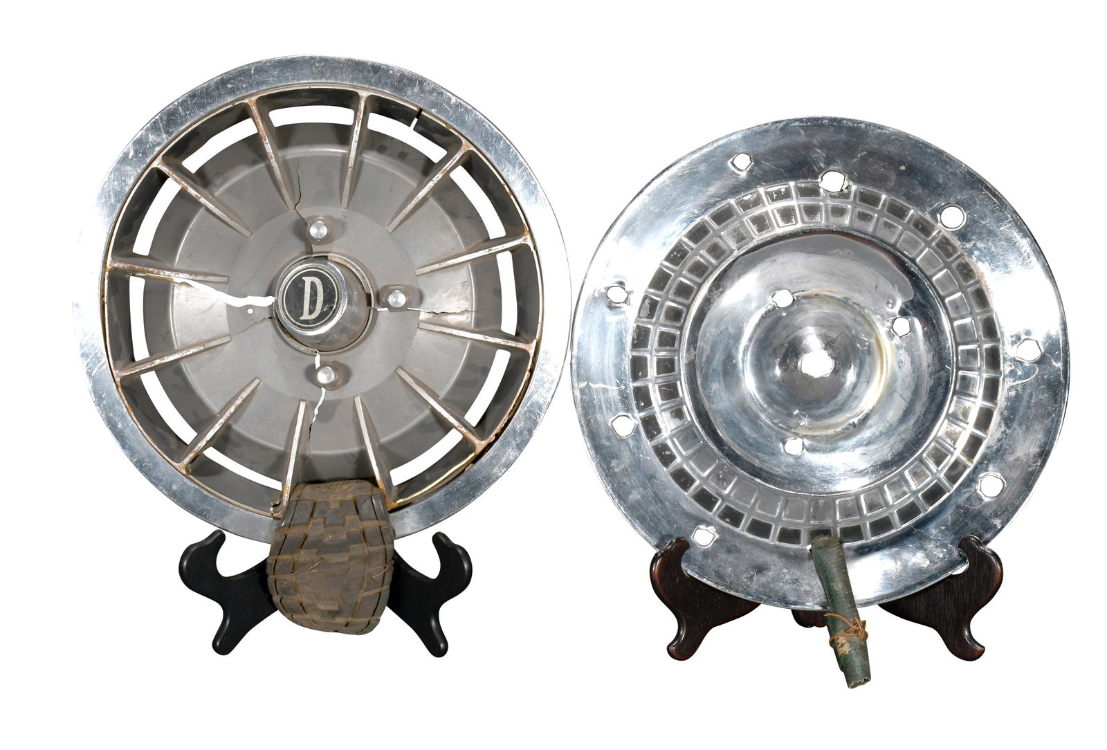 Hawkins Bolden. Pair of Decorated Hubcaps. (1 of 4)