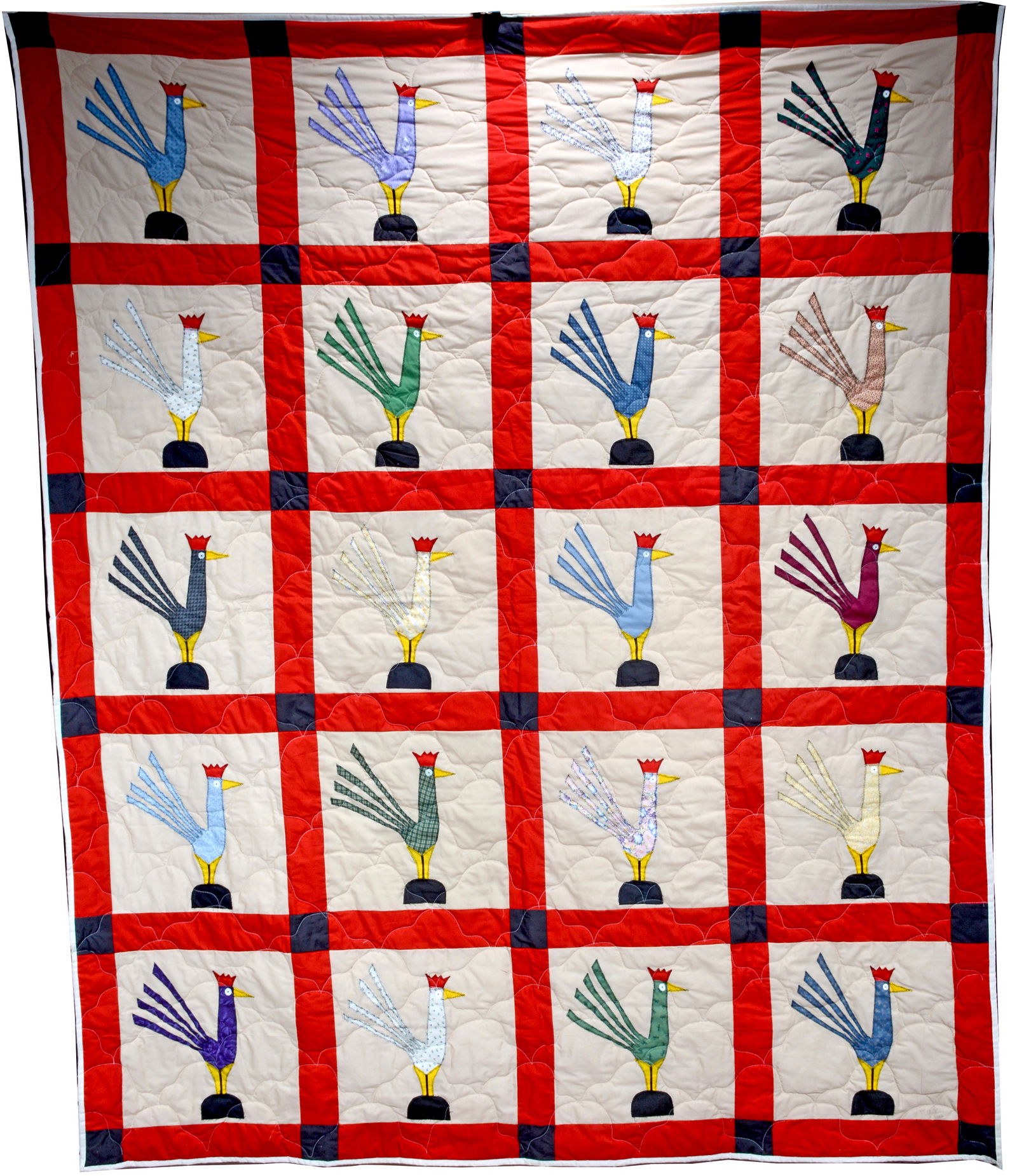 Minnie and Garland Adkins. Rooster Quilt. (1 of 6)