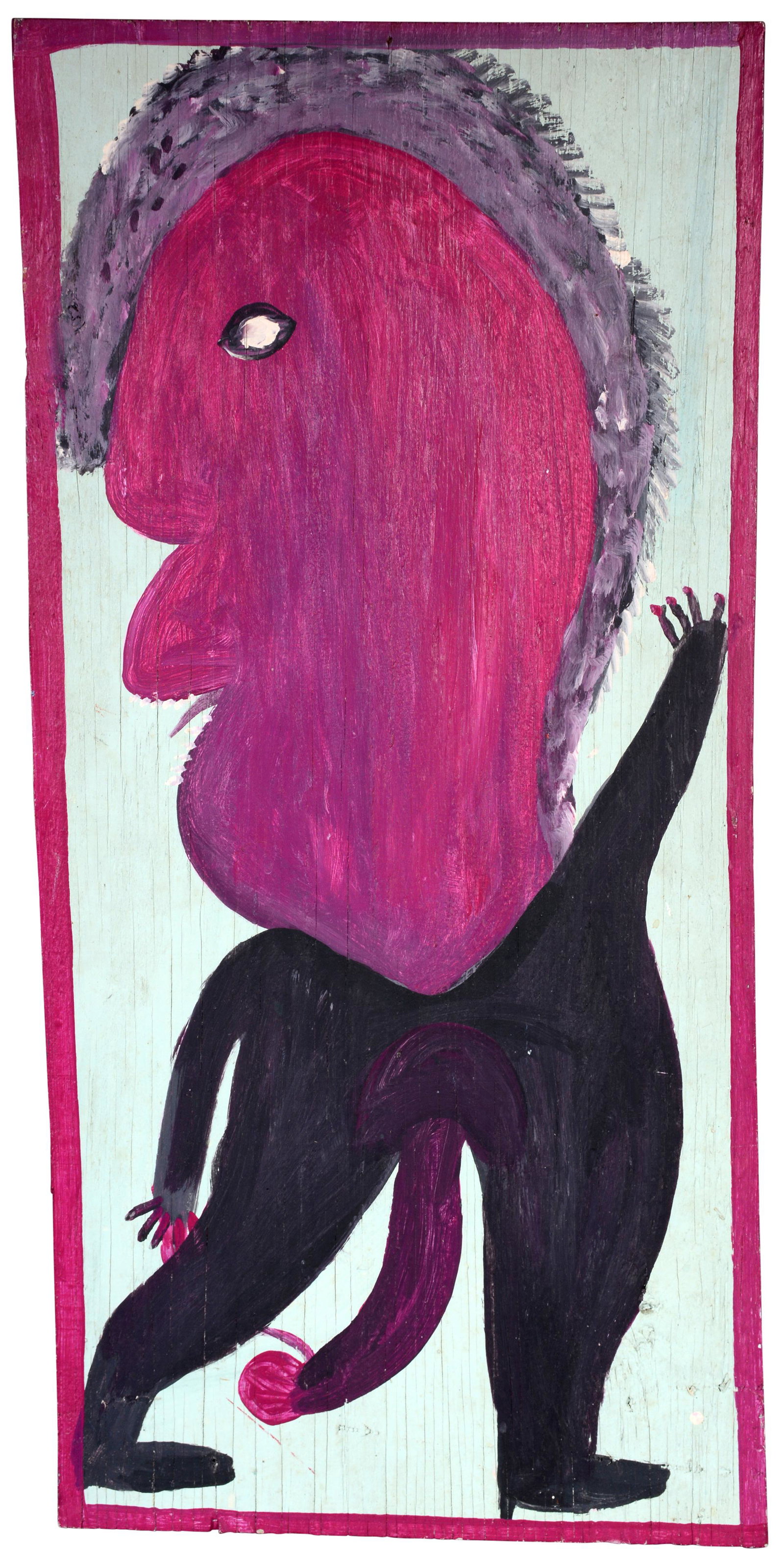 Mose Tolliver. Charles Restone.: Mose Tolliver. Charles Restone. Not signed. Titled on verso. Paint on board. Excellent condition. 13"w x 28"h. Provenance: The Gary Davenport Collection. Est. $500-800. Ship: $55