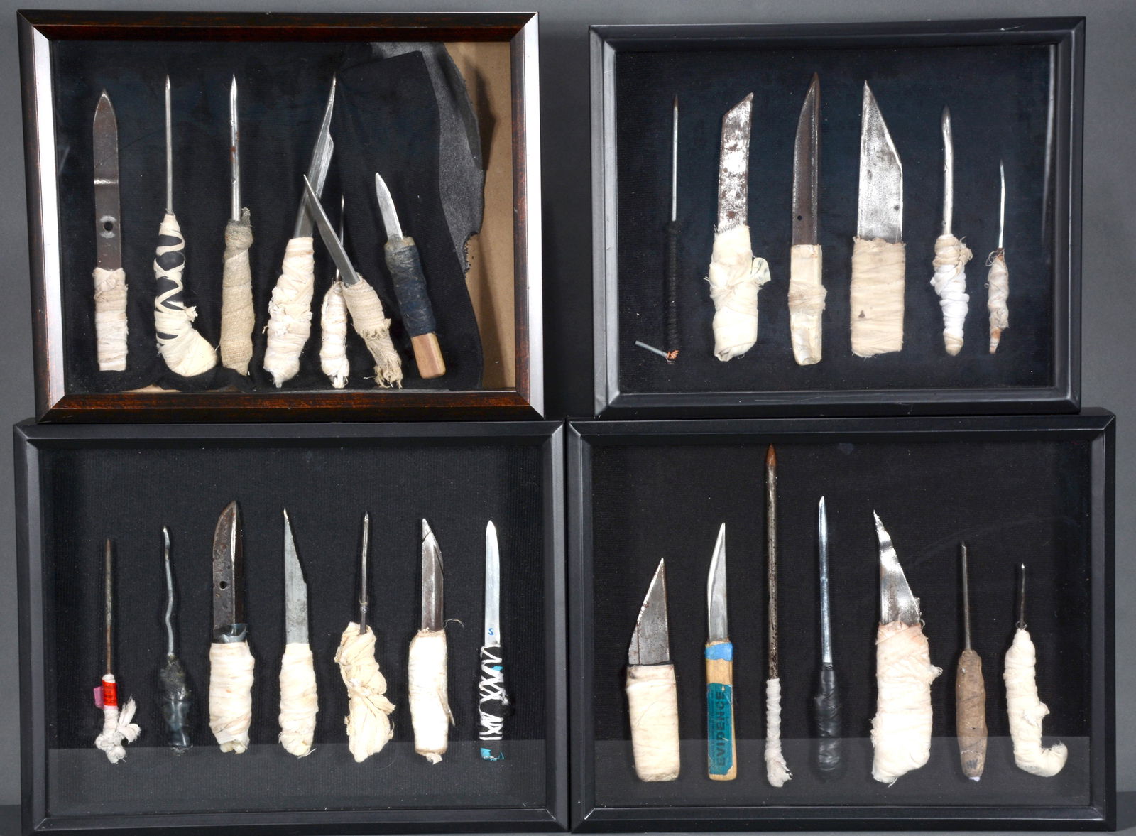 Four Framed Confiscated Prison Shank Displays. (1 of 5)