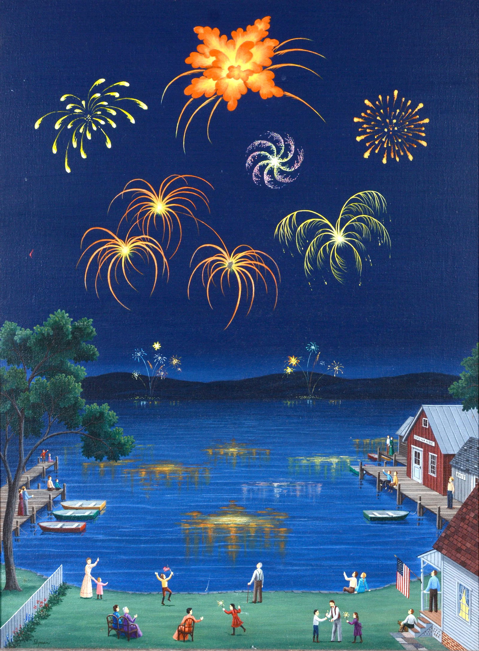 Susan Slyman. 4th of July Fireworks At The Lake. (1 of 9)