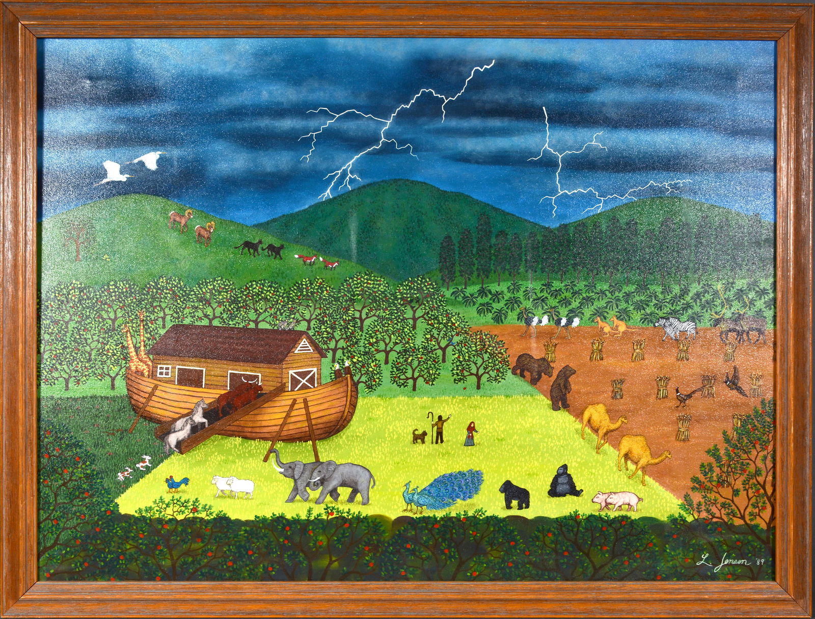 L. Jensen. Noah Loading The Ark. (1 of 7)