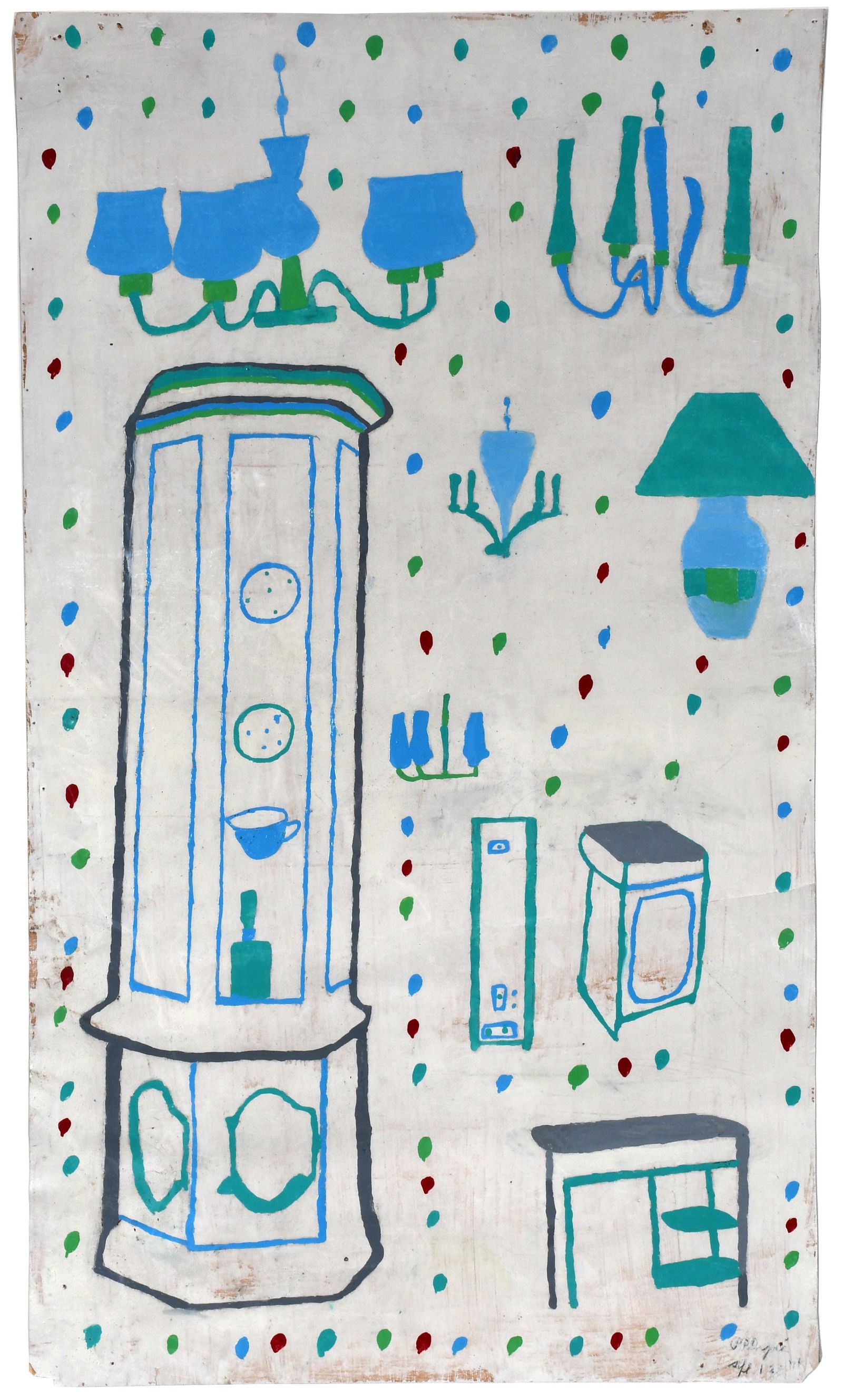 Uncle Pete Drgac. Colorful Chandeliers & Breakfront. (1 of 5)