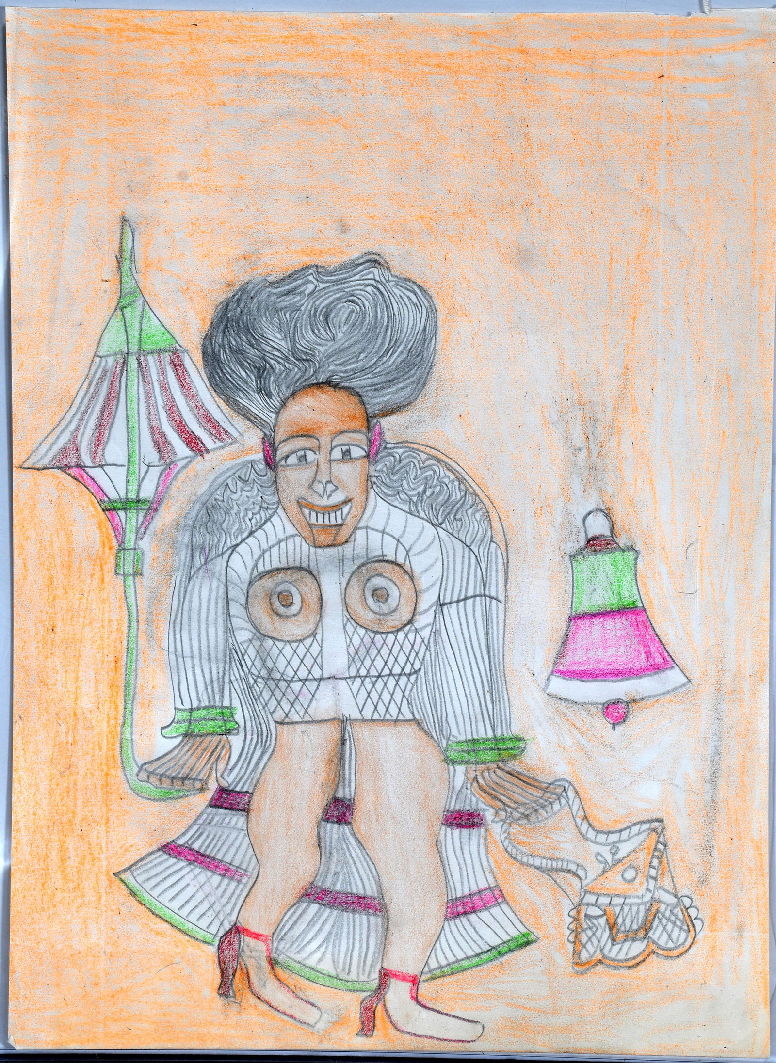 Henry Speller. Topless Lady With Umbrella. (1 of 2)