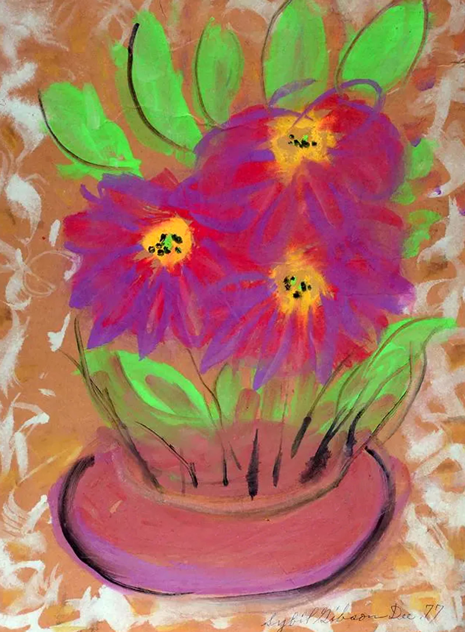 Sybil Gibson. Still Life of Poinsettias. (1 of 5)