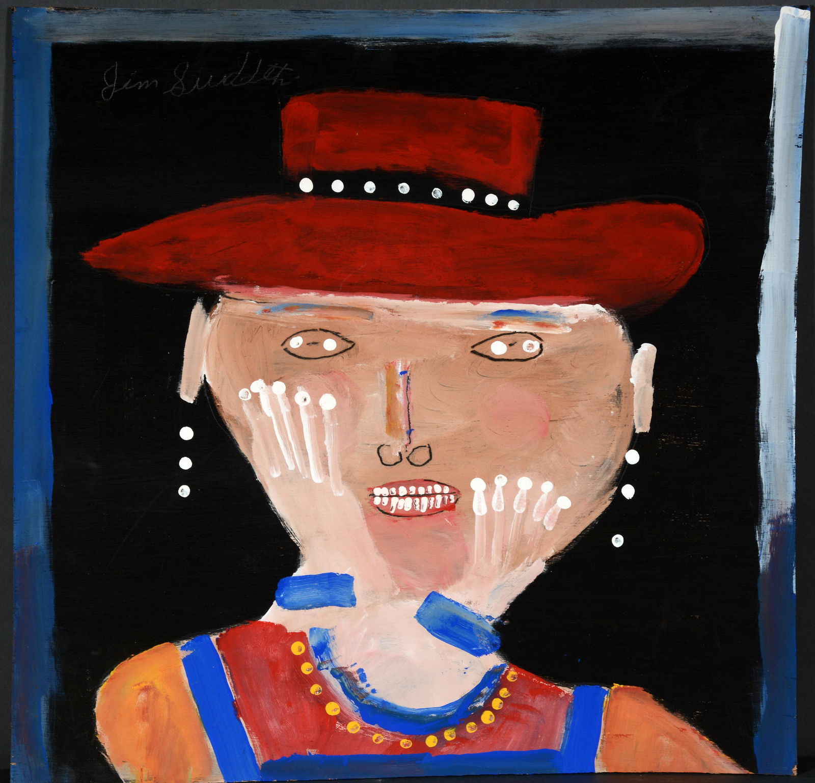 Jimmy Lee Sudduth. Woman In Red Hat. (1 of 6)