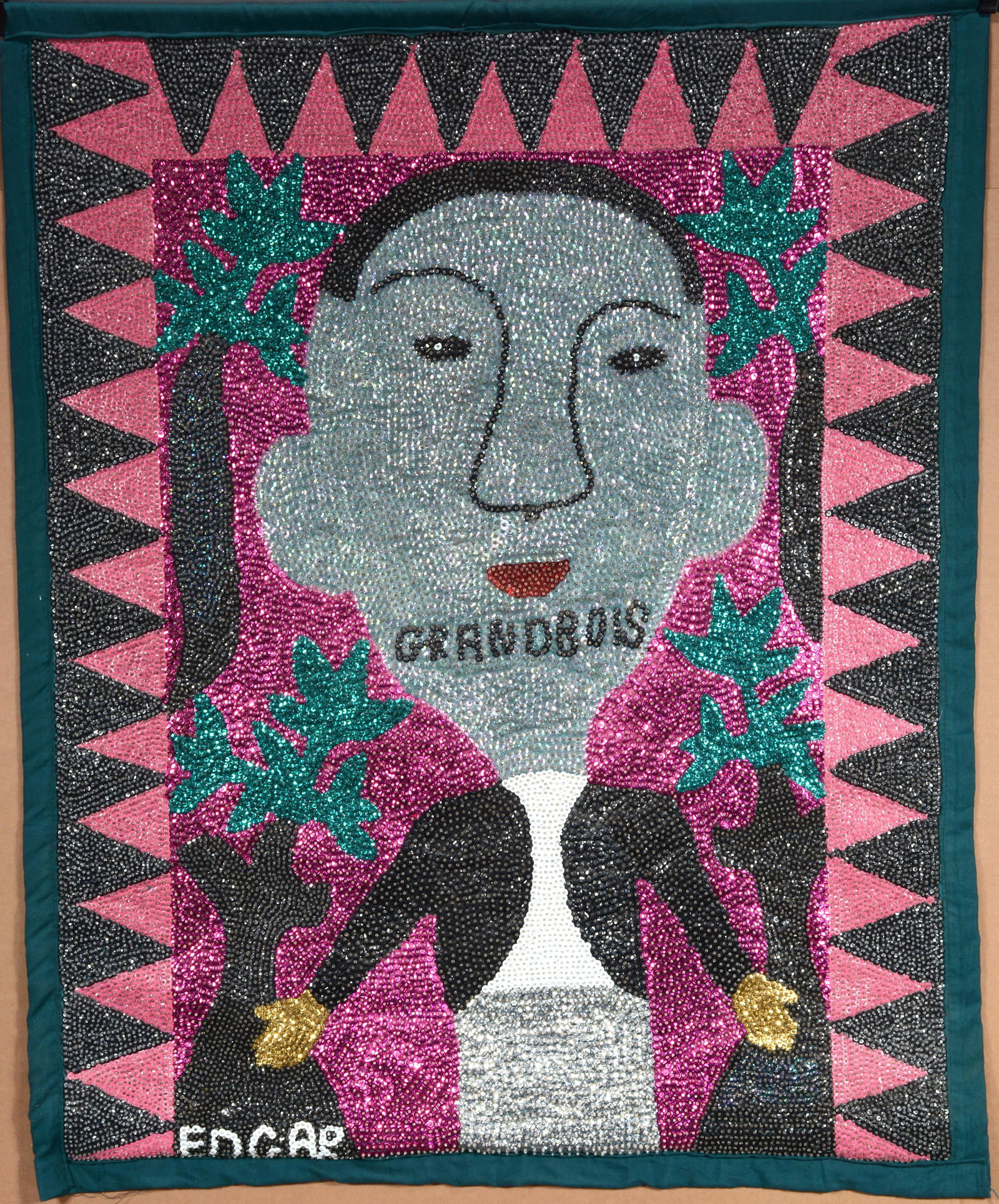 Edgar Grandbois Haitian Sequin Flag. (1 of 3)