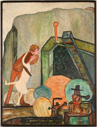 Jon Serl. Mountain.: Oil on board. Signed and titled on verso. Excellent condition. Size with frame, 27" w x 36"h. Provenance: Cavin-Morris Gallery, NY, The George and Sue Viener Collection. Est. $1,000-2,000. Ship: $65