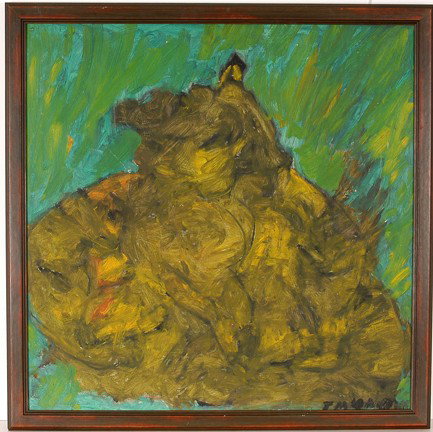 Justin McCarthy. The Wounded Bear.: Oil on masonite. 24" w x 24"h. Frame is 25.5" w x 25.5"h. Provenance: The Sterling Strauser Collection. Est. $1,000-2,000. Ship: $40