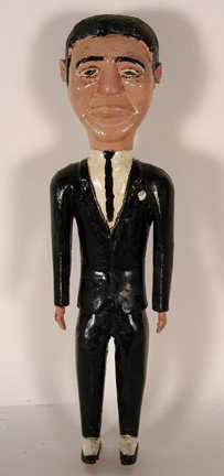 George Williams. Man In Black Suit.: Carved and painted wood. Not signed. Excellent condition. 14"h. Provenance: The George and Sue Viener Collection Est. $800-1,200. Ship: $45
