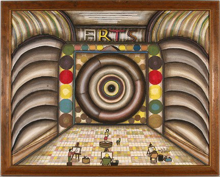 Alex Maldonado. Art School.: 1973. Oil on canvas. Signed and dated. Excellent condition. 28" w x 22"h. Frame is 31" w x 24"h. Provenance: The George and Sue Viener Collection, Janet Fleisher Gallery. Est. $1,000-1,500. Ship: $55