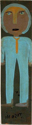 Mose Tolliver. Me When I Was Young.: Paint on panel. Signed and titled. Excellent condition. 6.5" w x 24.5"h . Est. $200-300. Ship: $35