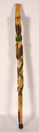 Daddy Boy Williams. Nude Woman Cane.: Hugh Daddy Boy Williams. Nude Woman Intertwined With Snake.Nicely carved and painted wood. Jeweled eyes. Initialed. Excellent condition. 42"h. Provenance: George and Sue Viener Collection, ex. Gasperi