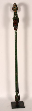 Stick Dog Bob. Man w Serpent Head Handle Cane.: Mixed media on golf club. Initialed. Excellent condition. 43" h. Provenance: The George and Sue Viener Collection, ex. Carl Hammer Gallery, IL. Est. $300-500. Ship: $55