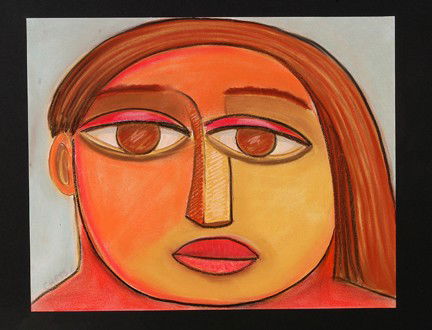 Tim Chess. Young Girl.: Pastel on acid-free paper. Mounted on black foam core. 17" w x 13.5"h. Est. $200-400. Ship: $35