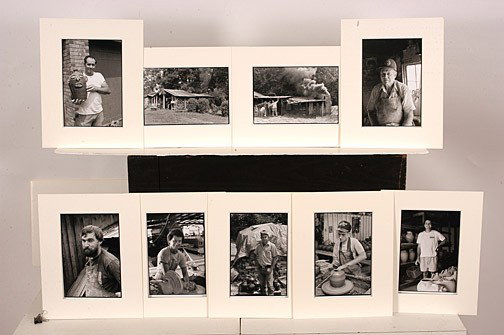William Robert Jamison. 9 Photos of Folk Potters: William Robert Jamison (1945-1995). Nine Original Photographs of Famous Folk Potters and Their Kilns. Each is 8" x 11.5". Matts are 11" x 14". Excellent condition. Est. $25-50. Ship: $40