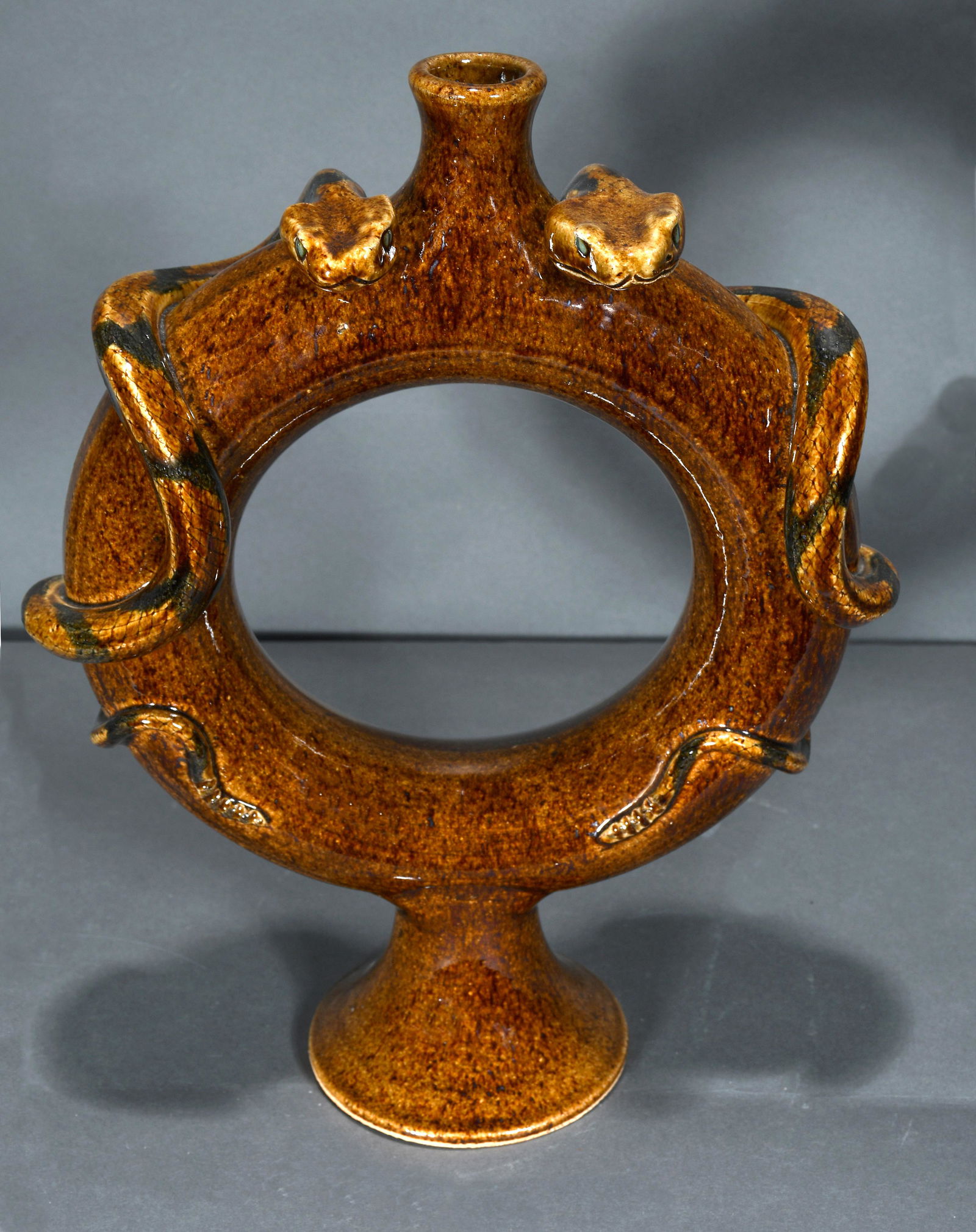 Otis Norris. Double Snake Ring Jug. (1 of 4)