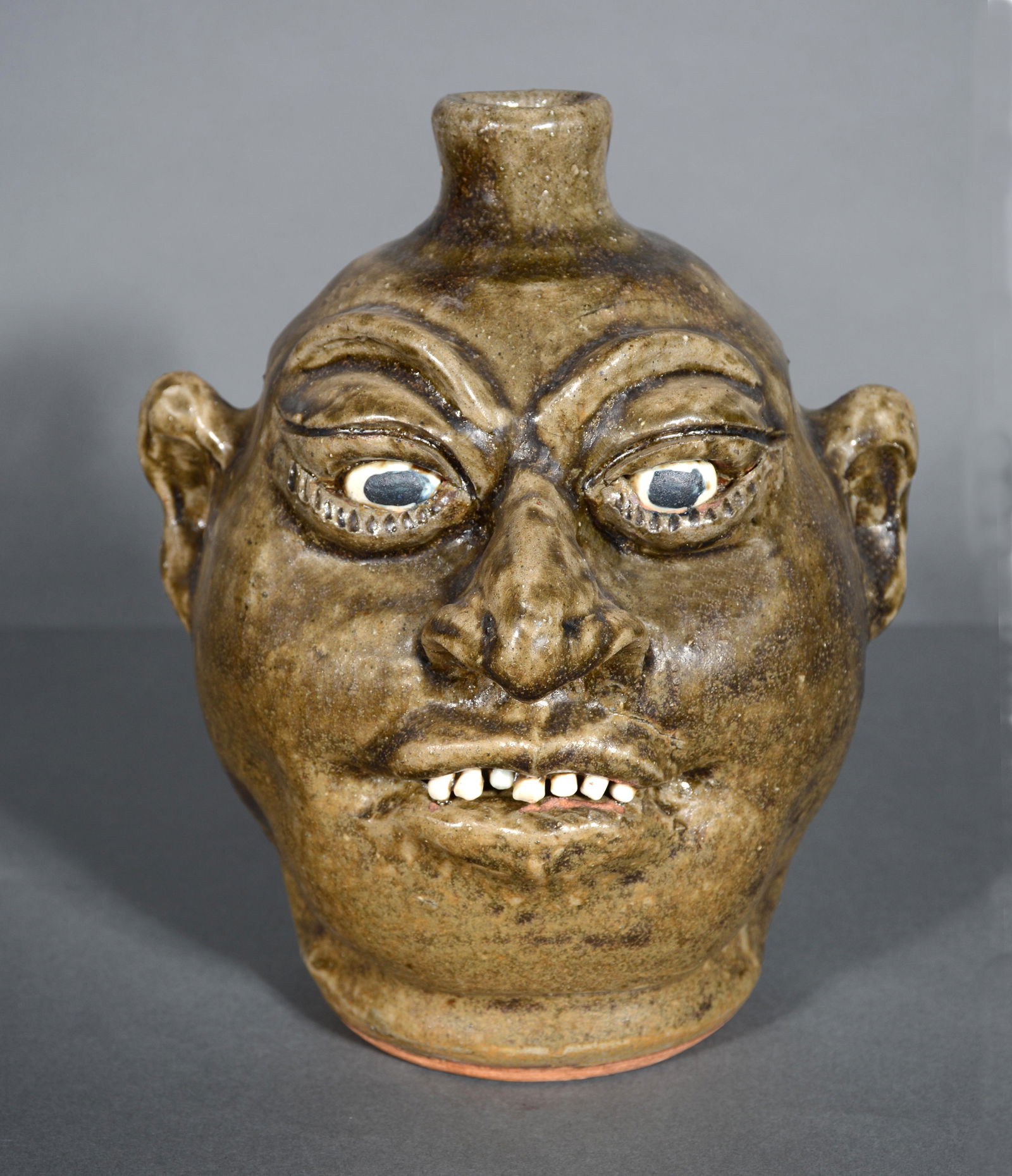 Lanier Meaders. Cannon Ball Face Jug. (1 of 4)