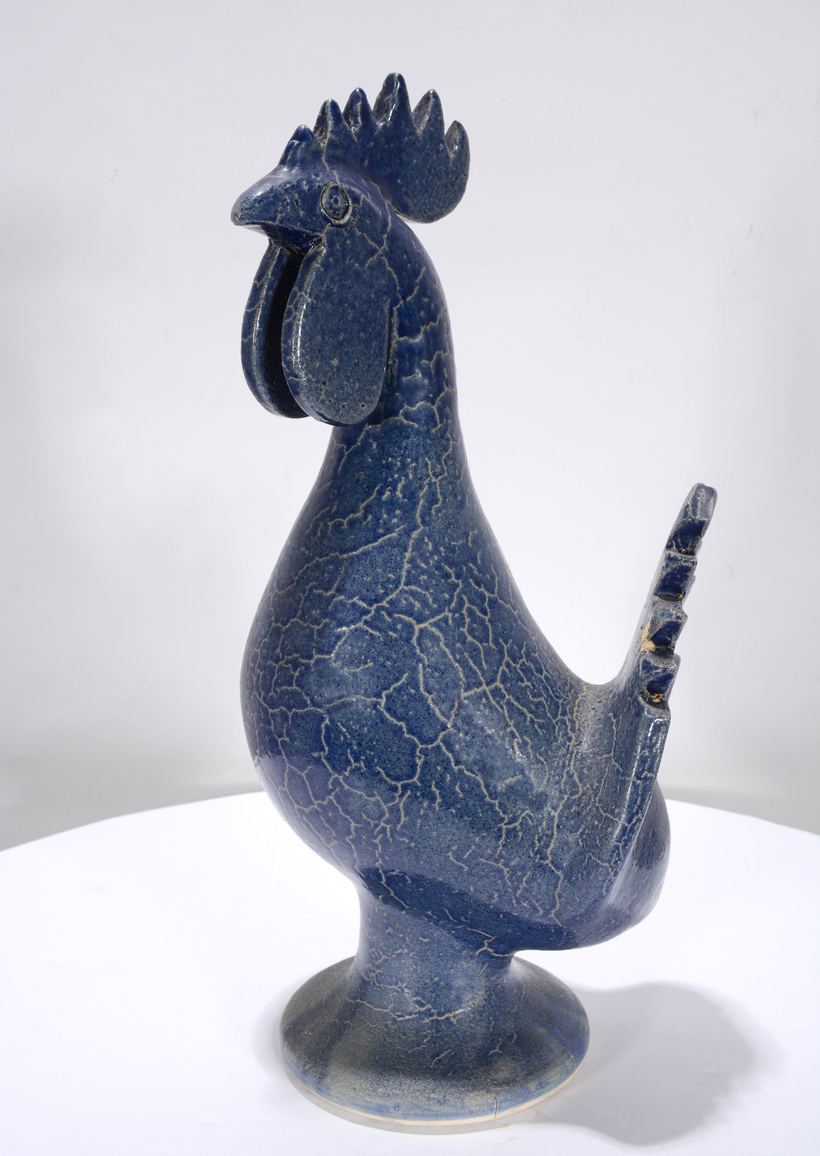 Edwin Meaders. Heavily Crawled Blue Rooster (B). (1 of 3)