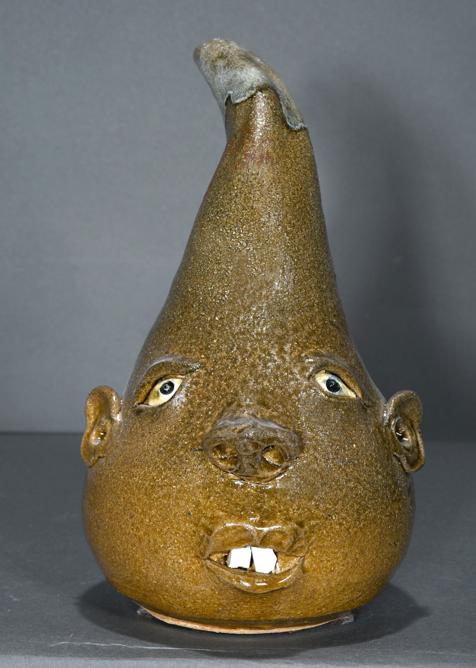 David Meaders. Gourd Shaped Face Jug with Glass Drips. (1 of 4)