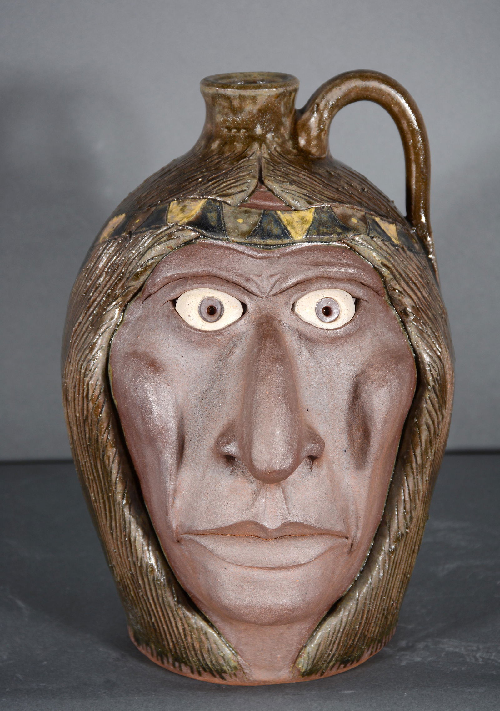 Michael & Melvin Crocker. Indian Face Jug. (1 of 4)