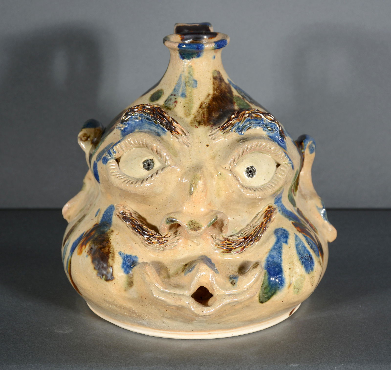Billy Ray Hussey. Whistling Face Jug. (1 of 4)