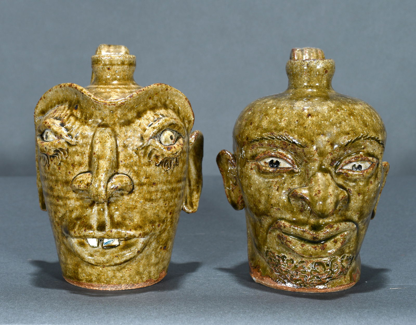 Michel Bayne. Pair of Mini Face Jugs. (1 of 3)
