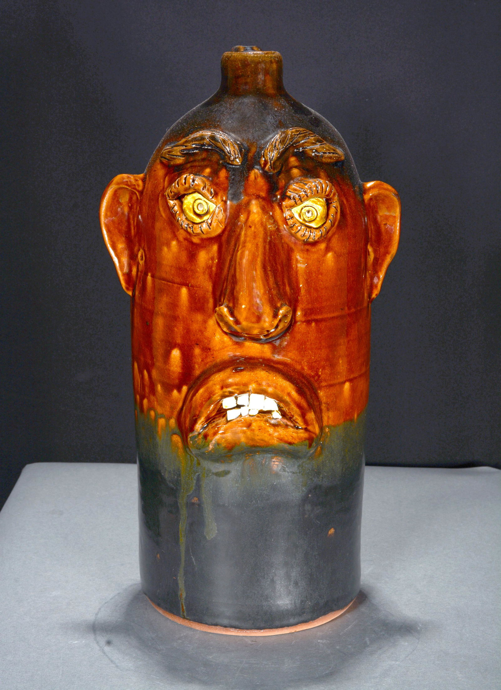 Charlie Brown. Two-Tone Slender 3 Gallon Face Jug. (1 of 5)