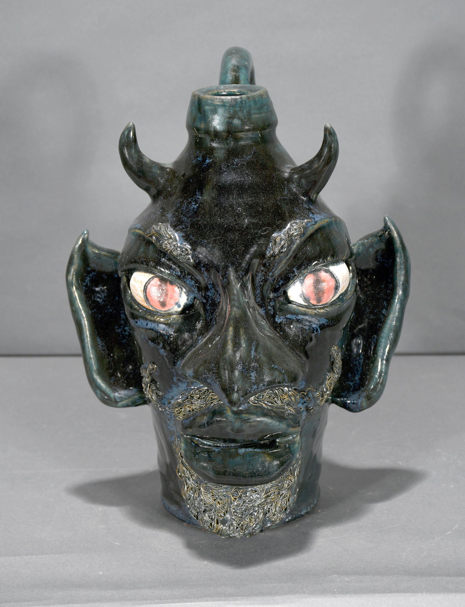 Lin Craven. Dark Devil Face Jug. (1 of 3)