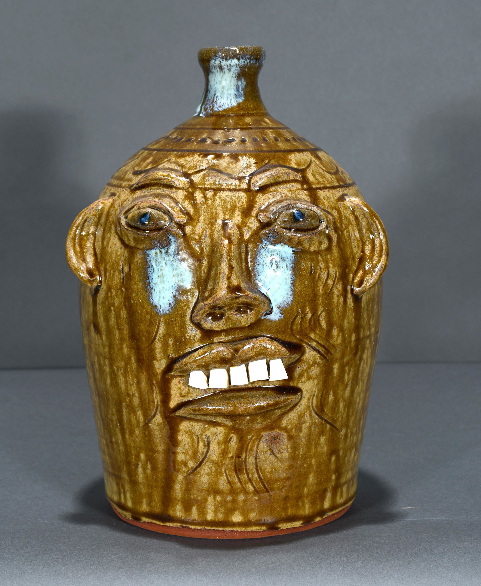 Walter Fleming. Crying Eyes Face Jug. (1 of 3)