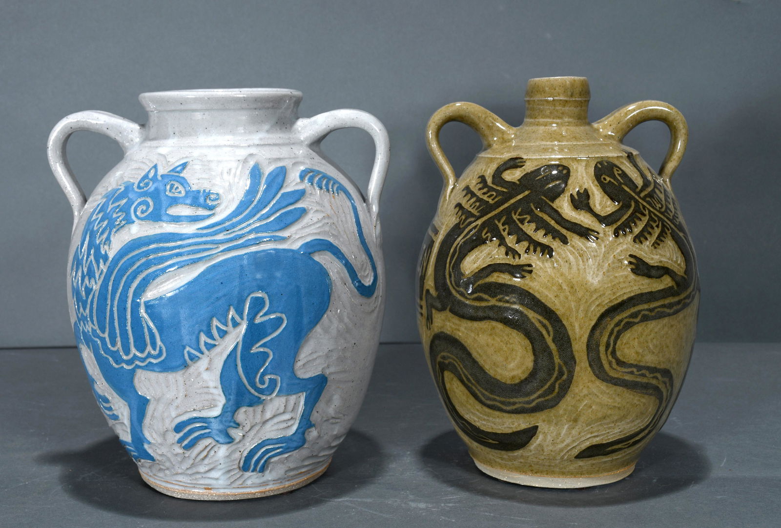 Karen LaBarga. Mud Puppy & Mythological Creature with Wings. (1 of 3)