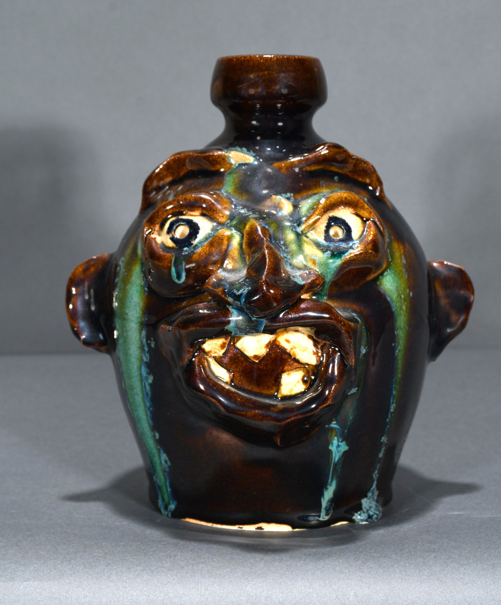 Lantern Hill. Multi-glaze Face Jug. (1 of 3)