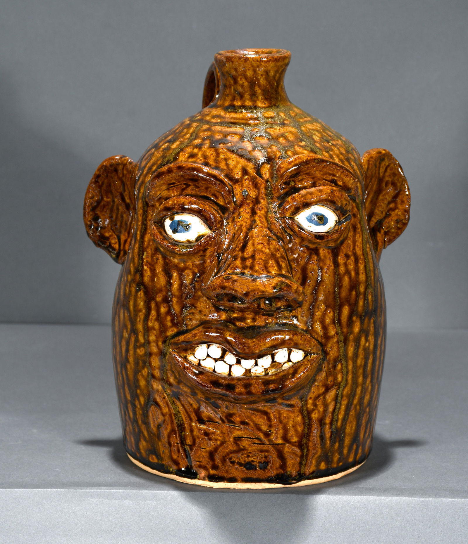 Wilford Dean. Face Jug with Nice Glaze. (1 of 3)
