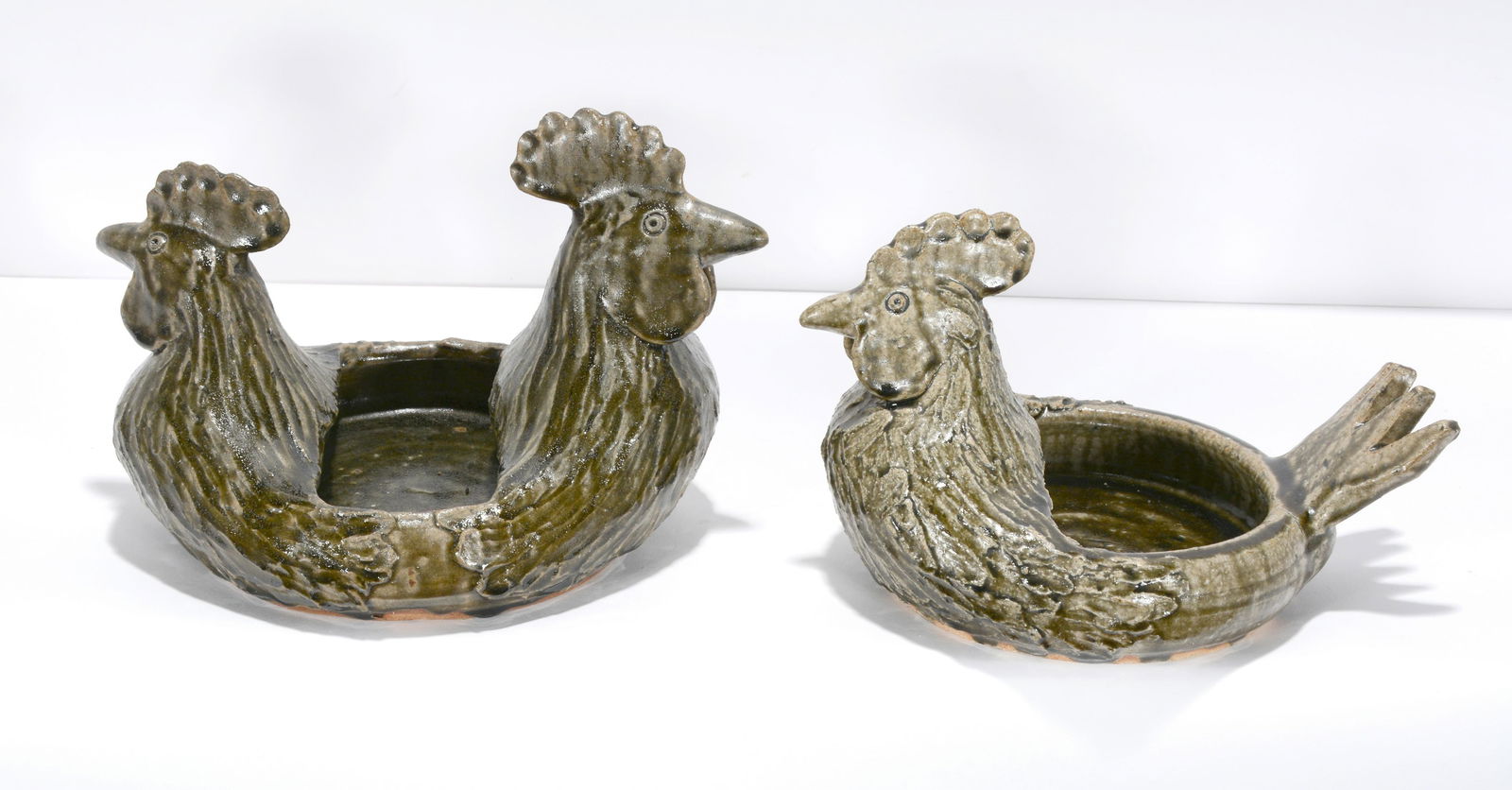 John Meaders. Pair of Rooster Planters. (1 of 2)