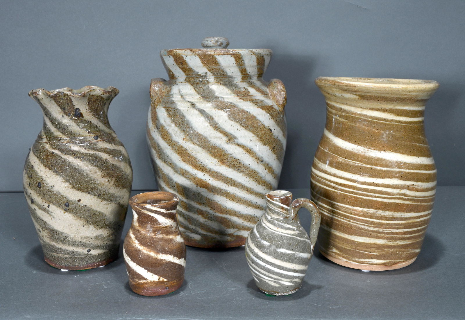 B.B. Craig. Five Two-Color Swirl Pieces. (1 of 2)