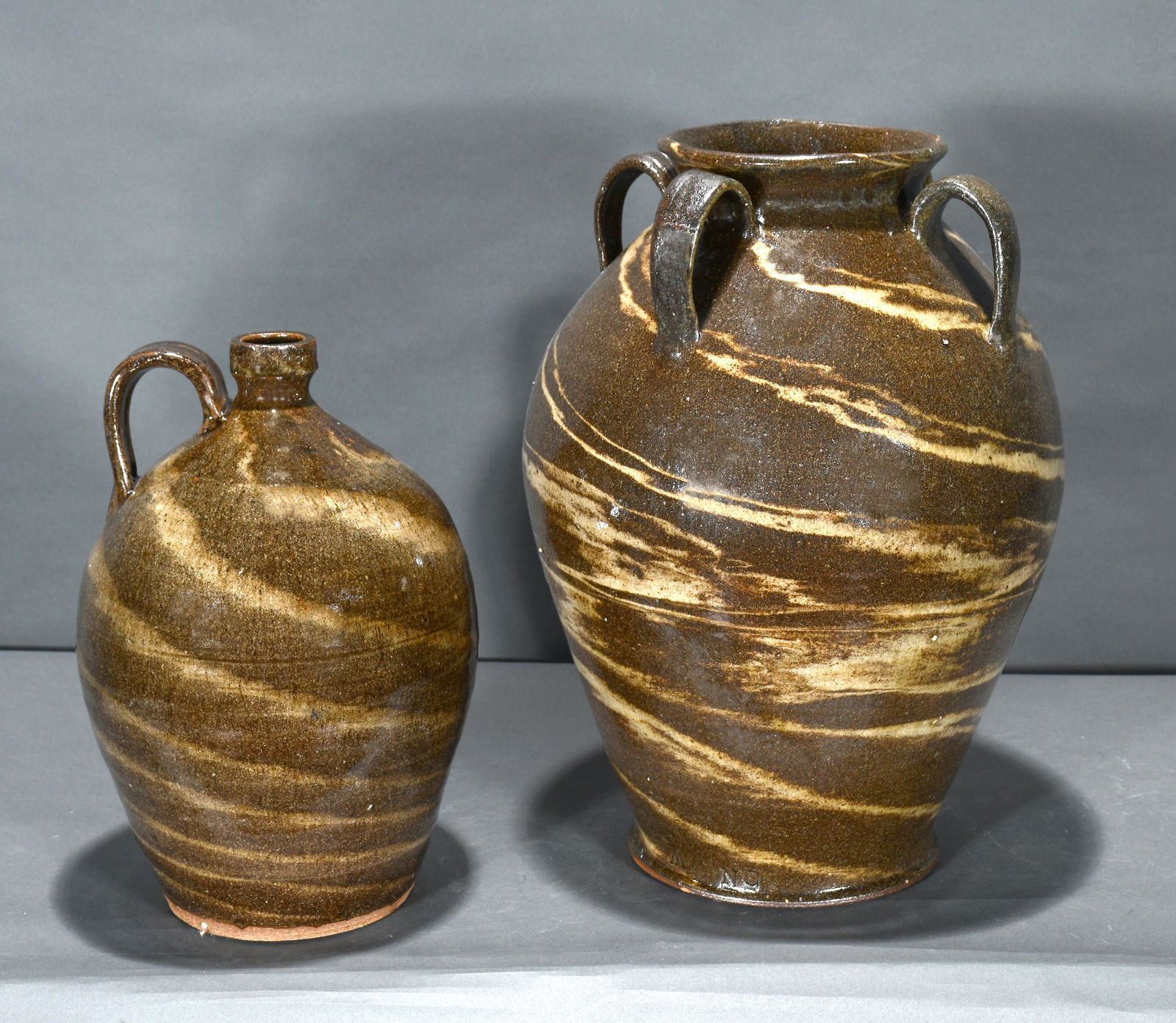 Michel Bayne. Swirl Jug and Large Jar. (1 of 2)