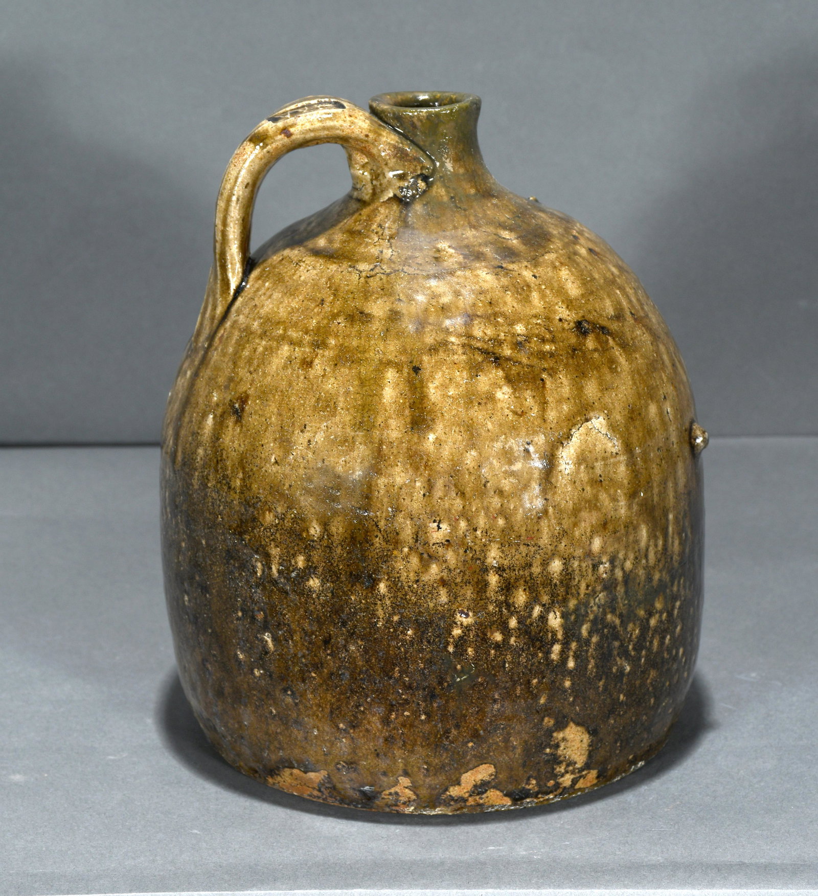 Washington Becham. On Gallon Jug.: Washington Becham. On Gallon Jug. Stamped on handle. Professional repair to rim, otherwise great condition. 9" h. Est. $300-500. Ship: $55