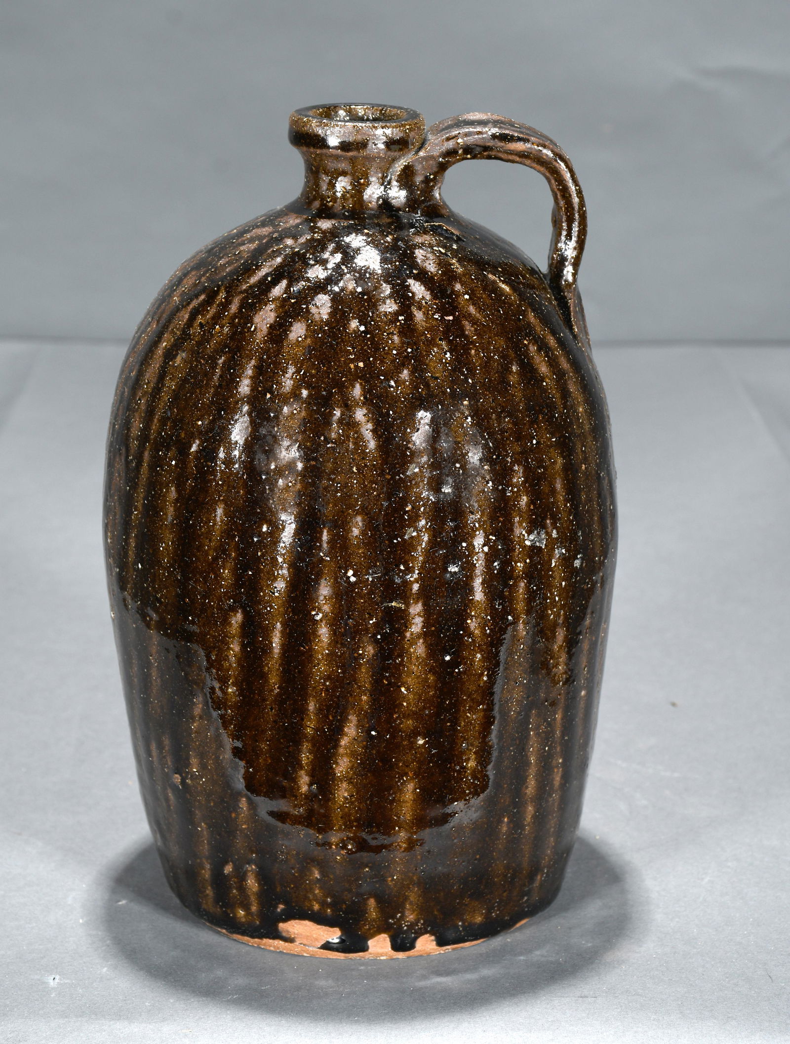 Gallon Whisky Jug with Dark Rich Drip Glaze. (1 of 4)