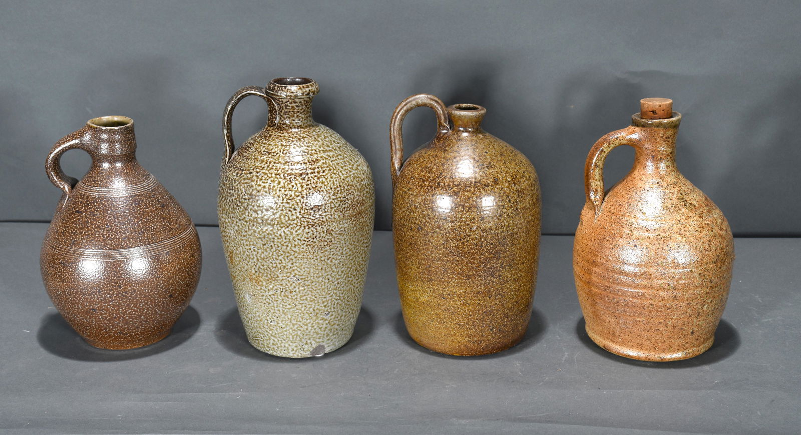 CB and Westville Pottery. 4 Salt Glazed Pint Jugs. (1 of 2)