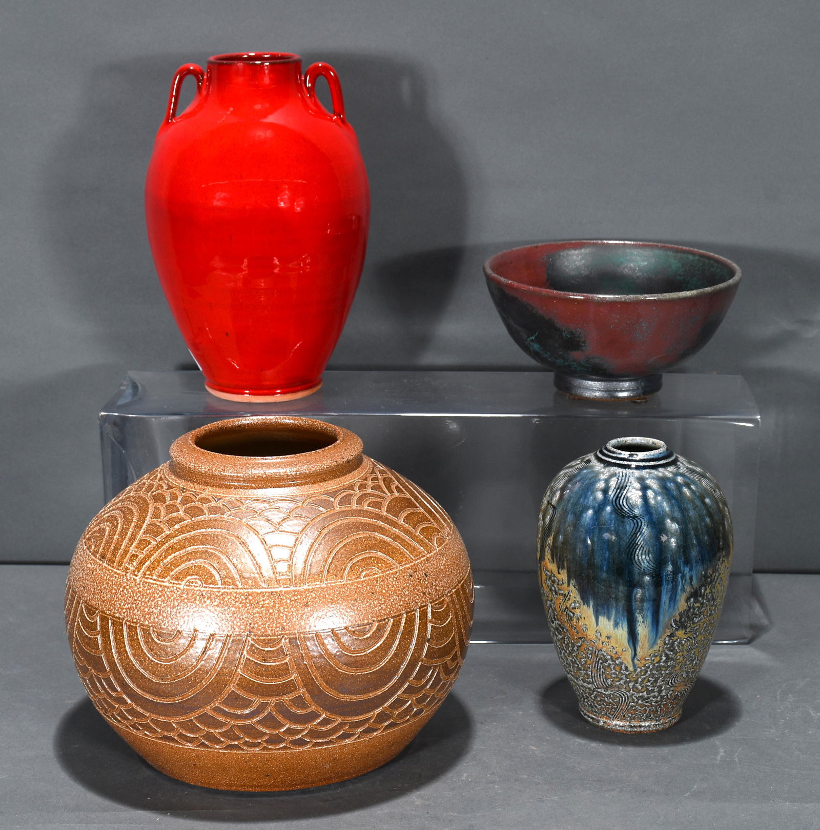 Ben Owens III. Four Art Pottery. (1 of 2)