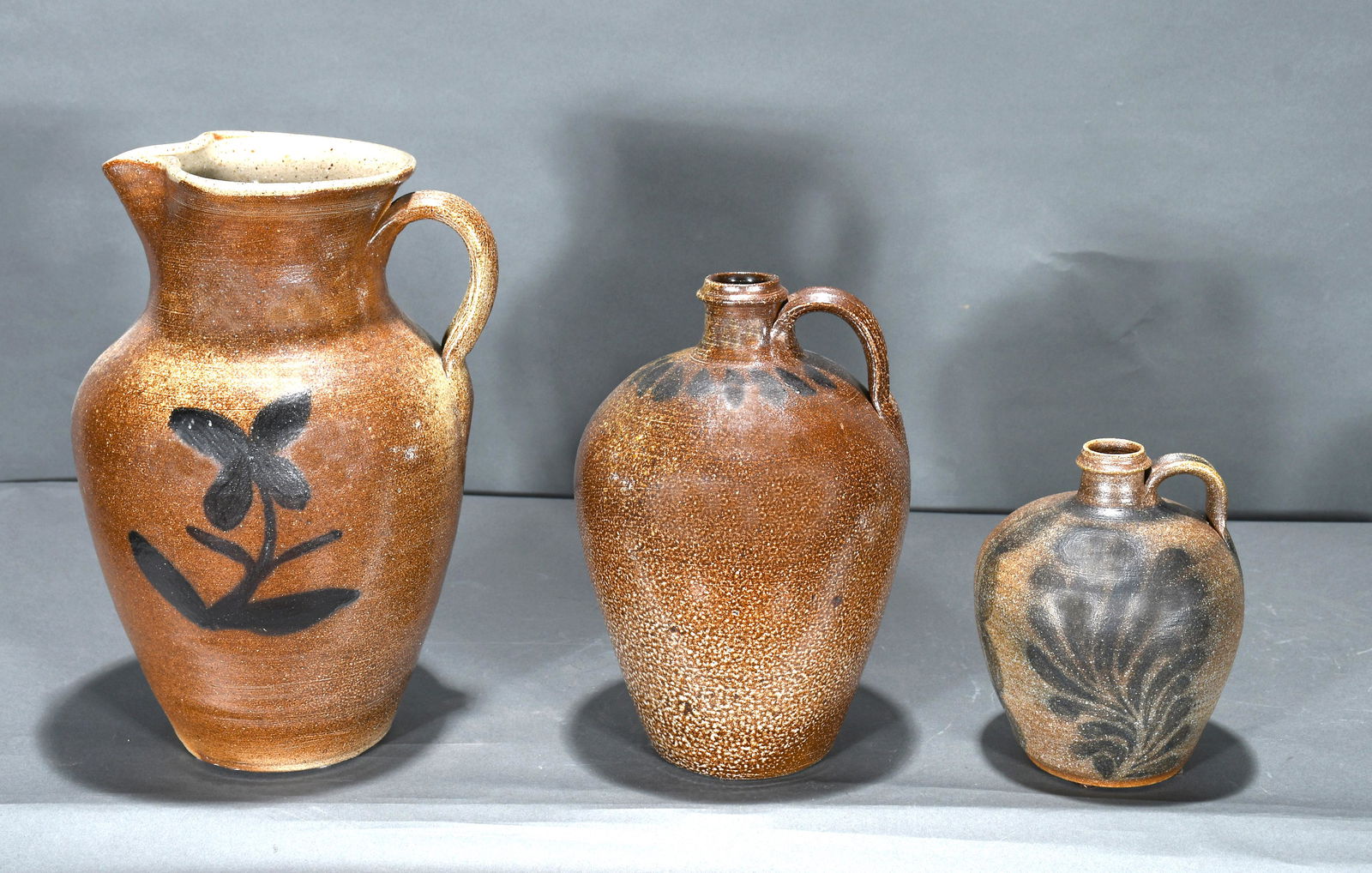 C.B. Craven. 3 Salt with Cobalt Decorated Wares. (1 of 3)